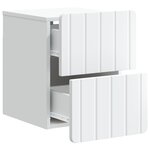 vidaXL Cabinet de chevet mural 2 Pièces Blanc 33 x 34 5 x 43 cm