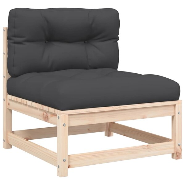 vidaXL Canapé de jardin sans accoudoirs et coussins bois massif de pin