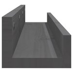 vidaXL Étagères murales 2 Pièces Gris 80x12x9 cm Bois de pin massif
