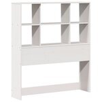 vidaXL Lit bibliothèque sans matelas blanc 90x200cm bois de pin massif