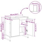 vidaXL Cabinet de salle de bain avec porte Chêne Fumé 60 x 30 x 60 cm