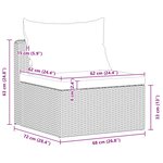 vidaXL Meuble de jardin 4 Pièces avec coussins Gris Résine tressée