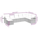 vidaXL Salon de jardin 8 Pièces avec coussins gris résine tressée