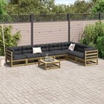 vidaXL Salon de jardin 8 Pièces bois de pin imprégné