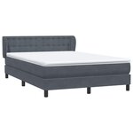 vidaXL Sommier à lattes de lit et matelas gris foncé 140x210cm velours