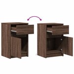 vidaXL Armoire de chevet et lumières LED chêne marron bois ingénierie