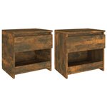 vidaXL Tables de chevet 2 Pièces Chêne fumé 40x30x39 cm Bois d'ingénierie