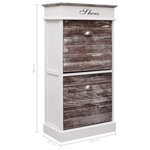 vidaXL Armoire à chaussures Marron 50 x 28 x 98 cm Bois de Paulownia
