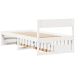 vidaXL Cadre de lit sans matelas blanc 90x190 cm bois de pin massif