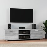 vidaXL Meuble TV Sonoma gris 140x40 5x35 cm Bois d'ingénierie