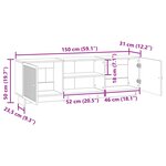 vidaXL Meuble TV 150 x 31 x 50 cm Chêne artisanal Bois d’ingénierie