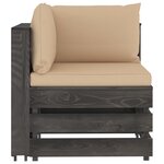 Vidaxl salon de jardin 5 pièces avec coussins bois imprégné de gris