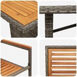 Ensemble de Repas de Jardin vidaXL 7 pièces Gris Poly Rotin Acacia