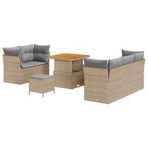 vidaXL Ensemble de canapé de jardin 8 Pièces beige et gris clair