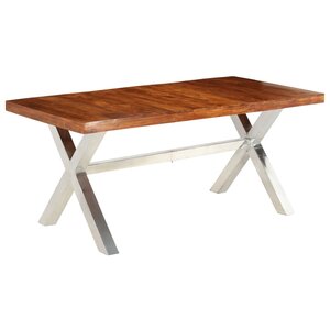 vidaXL Table à manger bois massif 180x90x76 cm