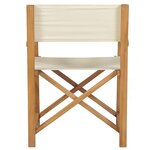 Vidaxl chaise pliable de metteur en scène bois de teck blanc crème