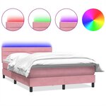 vidaXL Sommier à lattes de lit avec matelas rose 140x210 cm velours