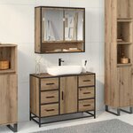 vidaXL Meuble de Lavabo de Salle de Bain avec tiroir chêne artisanal