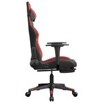 vidaXL Chaise de jeu de massage avec repose-pied Noir&Rouge Similicuir