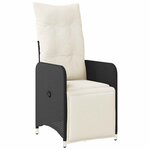 vidaXL Ensemble de bistro de jardin 9 Pièces coussins noir poly rotin