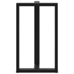 vidaXL Pieds de table de bar en forme de T  2 pièces  noir  60 x 35 x (100-101) cm  acier
