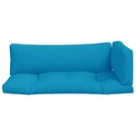 vidaXL Coussins de palette 3 Pièces bleu clair tissu