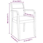 vidaXL Chaises à manger coussins 2 Pièces marron bois massif caoutchouc