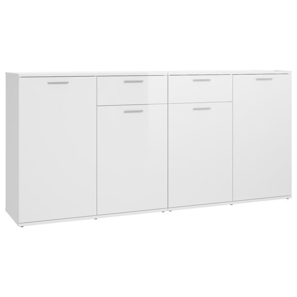 vidaXL Buffet Blanc brillant 160x36x75 cm Bois d'ingénierie