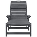 Chaises longues vidaXL 2 Pièces Gris clair 162x53x98.5 cm HDPE