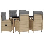 vidaXL Ensemble de repas extérieur 7 Pièces Beige et Gris clair