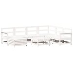 vidaXL Salon de jardin 8 Pièces blanc bois de pin massif