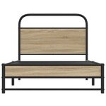 vidaXL Cadre de lit sans matelas 100x190 cm chêne fumé bois ingénierie
