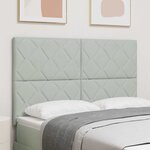 vidaXL Tête de lit en velours gris clair avec motif en diamant de 160 cm