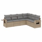 vidaXL Salon de jardin avec coussins 6 Pièces beige résine tressée