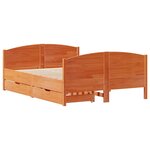 vidaXL Cadre de lit sans matelas cire marron 120x190cm bois pin massif