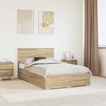 vidaXL Cadre de lit Chêne Sonoma 135 x 190 cm Bois d'ingénierie