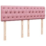 vidaXL Sommier à lattes de lit avec matelas Rose 140x190 cm Velours
