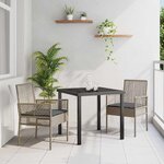 vidaXL Chaise de jardin 2 Pièces Gris 53 x 60 x 85cm polyrotin