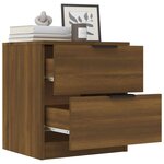 vidaXL Tables de chevet 2 Pièces Chêne marron Bois d'ingénierie