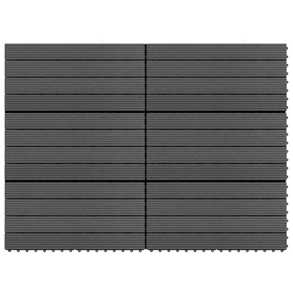 vidaXL Carreaux de terrasse 6 Pièces WPC 60x30 cm 1 08 m² Noir