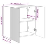 vidaXL Meuble TV mural Montage mural Blanc brillant 59 5 x 31 x 60 cm