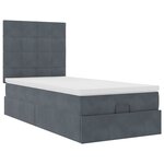 vidaXL Cadre de lit ottoman avec matelas gris foncé 90x190 cm velours
