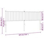vidaXL Tête de lit métal blanc 180 cm