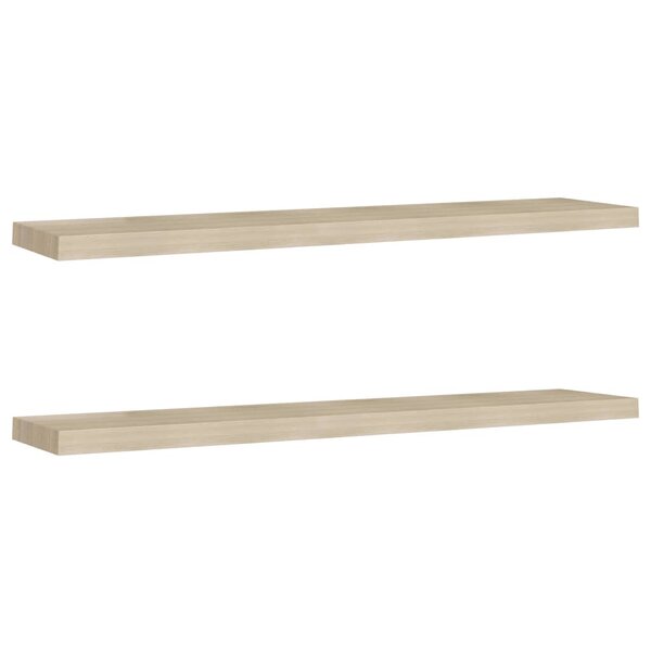 vidaXL Étagères murales flottantes 2 Pièces Chêne 120x23 5x3 8 cm MDF