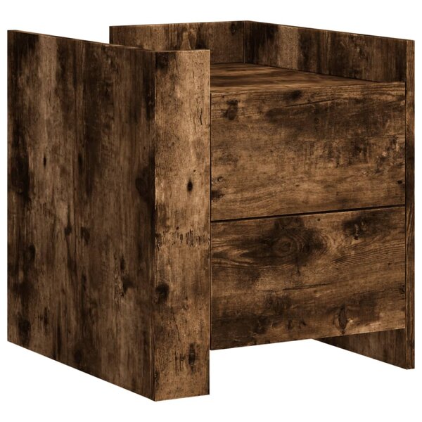 vidaXL Table de chevet chêne fumé 45x50x50 cm bois d'ingénierie