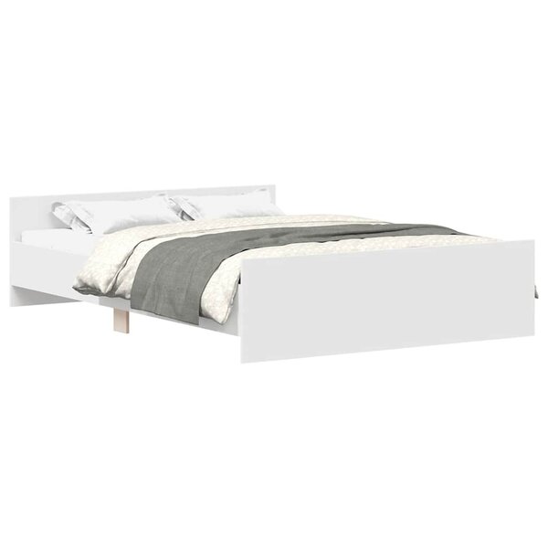 vidaXL Cadre de lit sans matelas blanc 135x190 cm