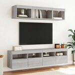vidaXL Unités murales TV avec LED 5 Pièces gris sonoma bois d'ingénierie