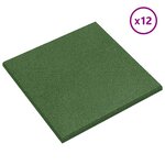 vidaXL Dalles de Protection Anti-Chute 12 Pièces Vert 50 x 50 cm