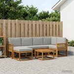 vidaXL Ensemble de canapés d'extérieur 7 Pièces Naturel et gris clair