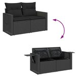 vidaXL Salon de jardin 8 Pièces avec coussins noir résine tressée